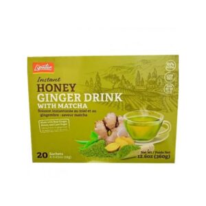 Instant Honey Ginger Drink with Matcha – 20 Sachets
